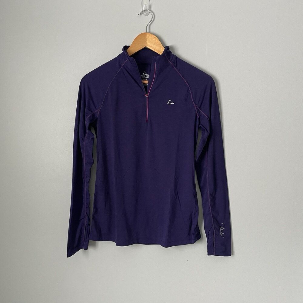 Merino Blend by Paradox Women's Purple Zip Up Base Layer Top Long Sleeve Small